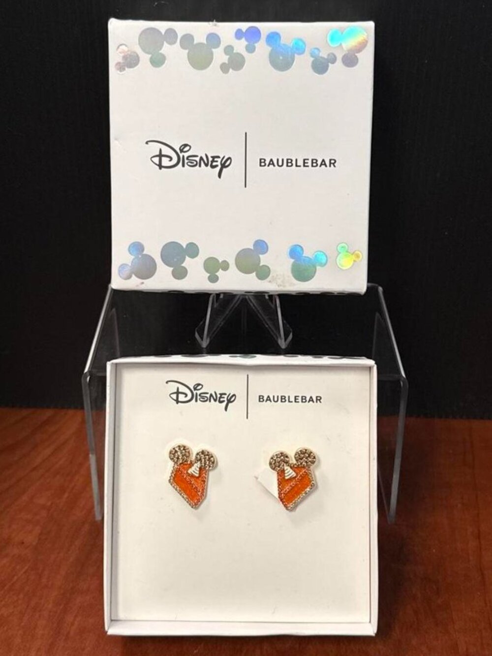 Disney x BaubleBar Mickey Mouse Pumpkin Pie Stud Earrings – New In Box